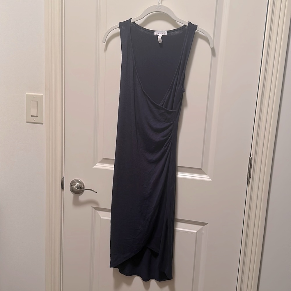 Leith Navy Wrap-style Tank Dress